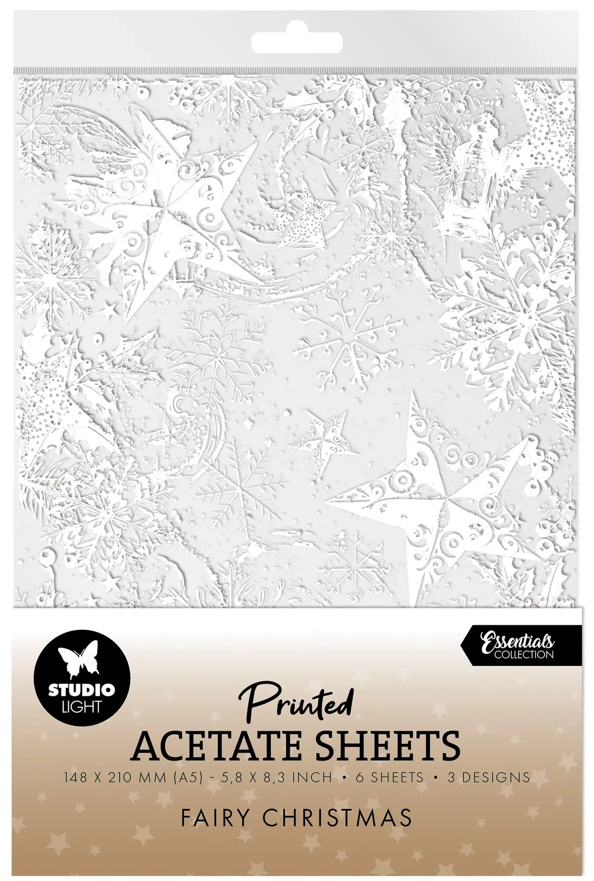 Sl Acetate Sheets Snow, Fairies & Stars Essentials 6 Sheets 1