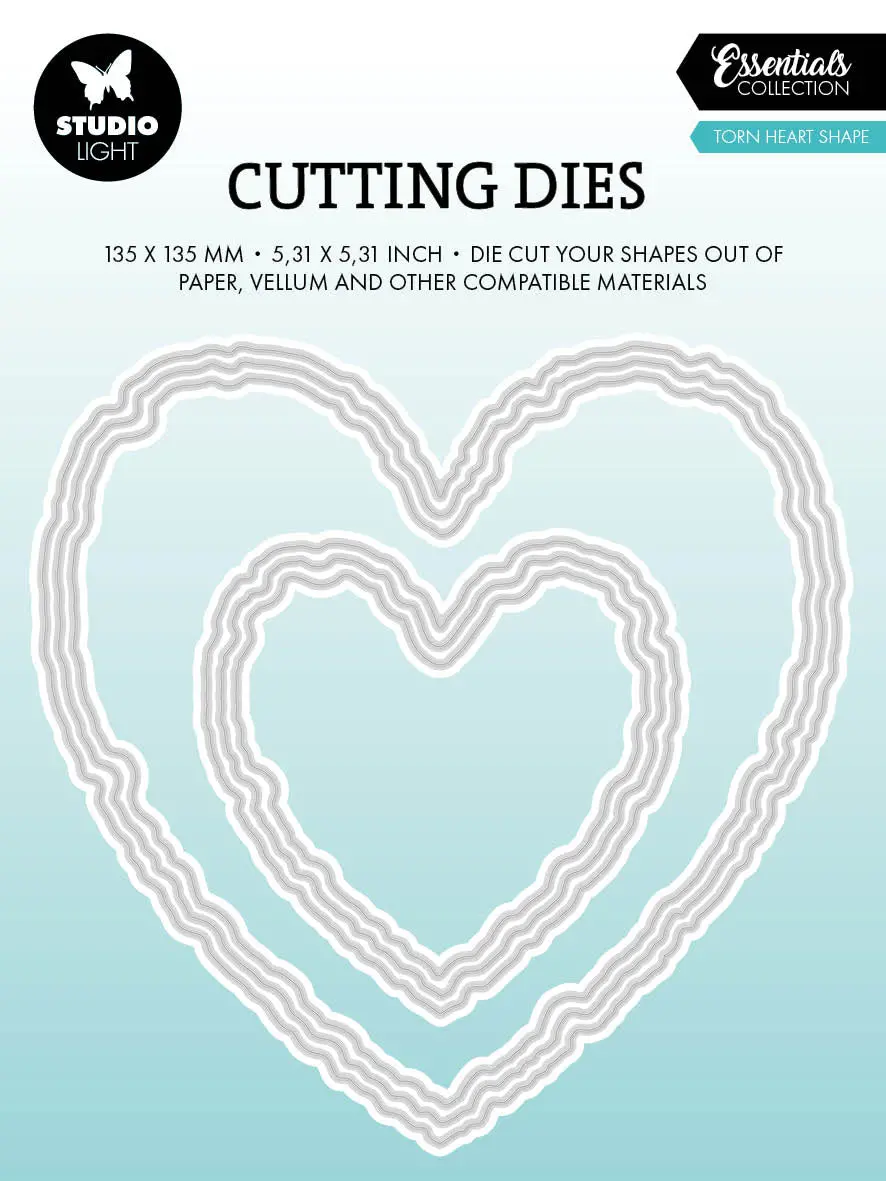 Sl Cutting Die Torn Edge Heart Shape Essentials 6 Pieces 1