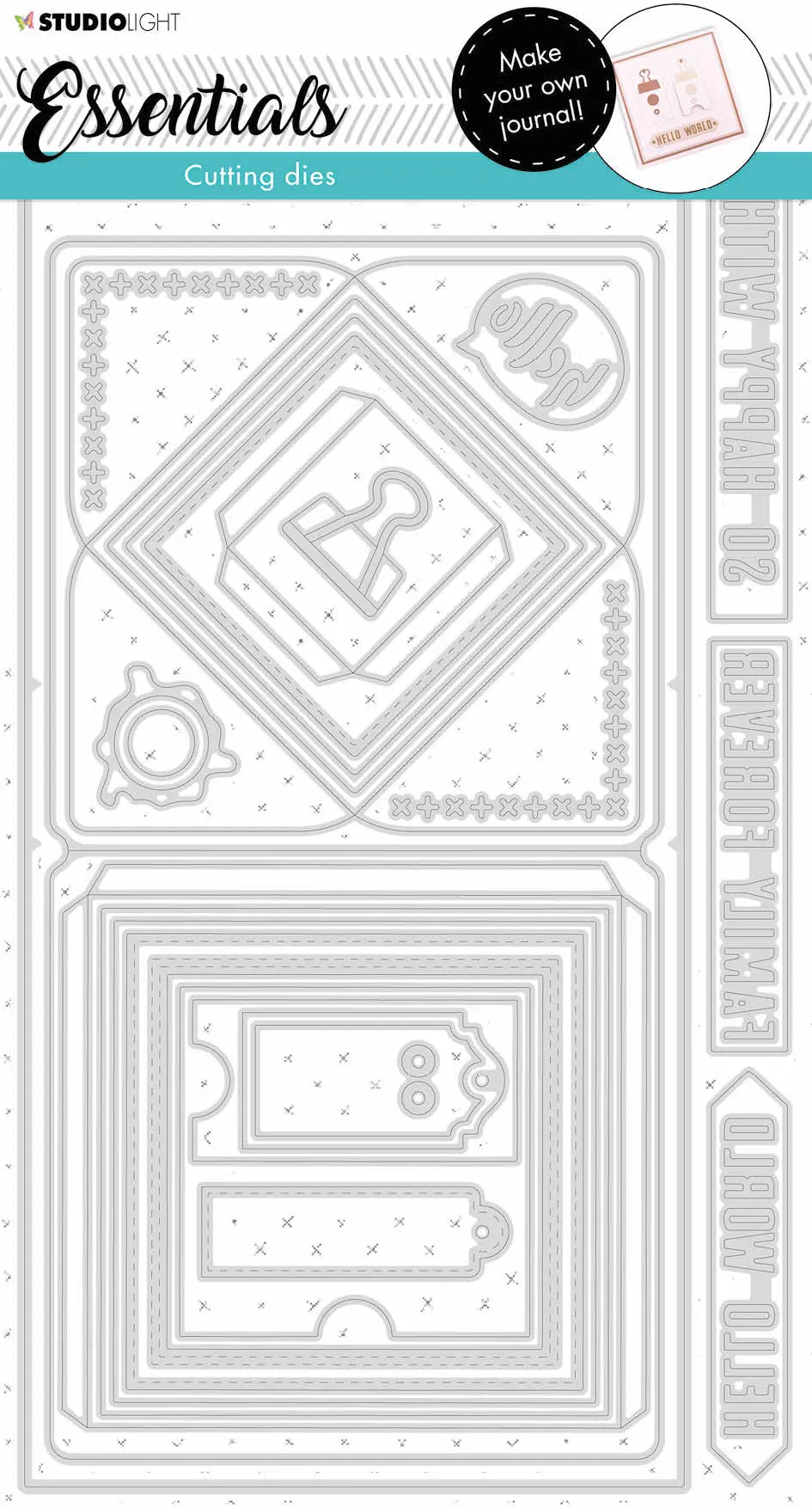 Sl Cutting Die Square Journal Essentials 288X153x1mm 1 Pc Nr.163 1
