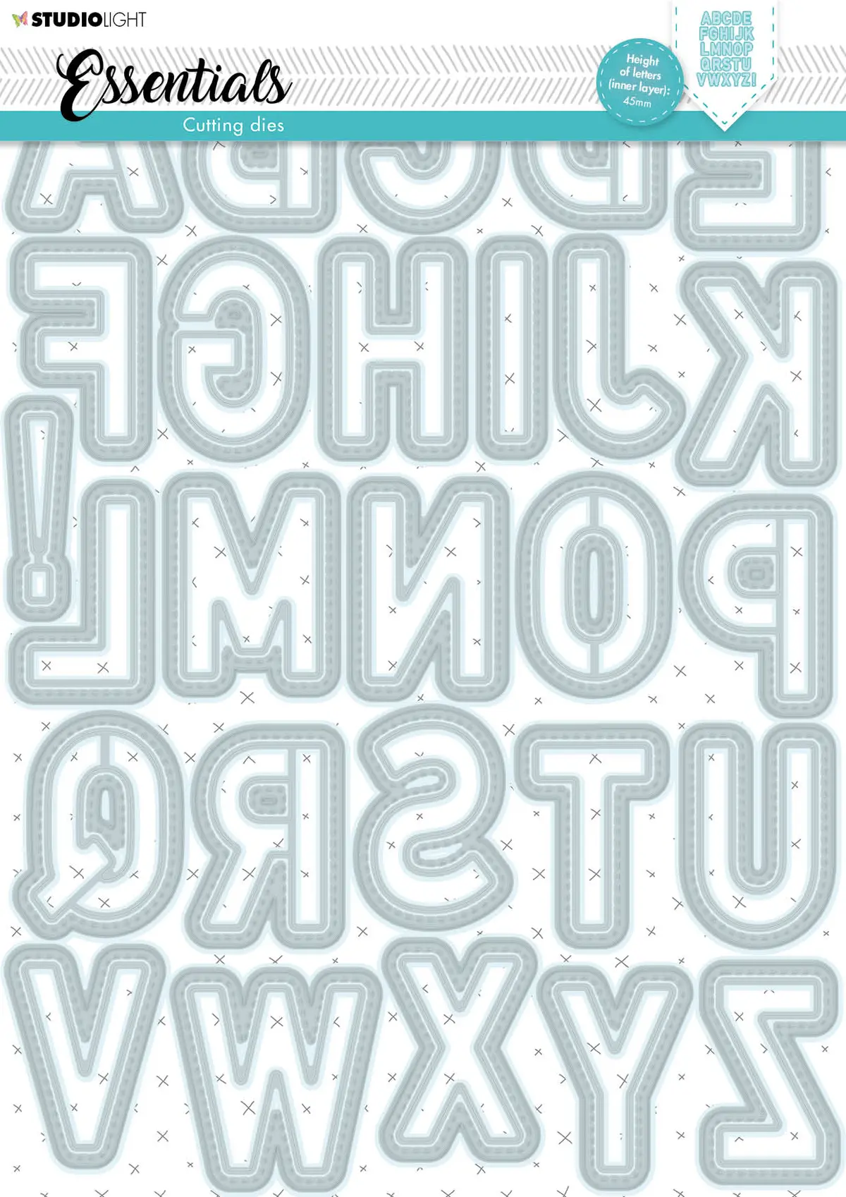 Sl Cutting Die Large Alphabet Essentials 210X297x1mm 54 Pc Nr.185 1