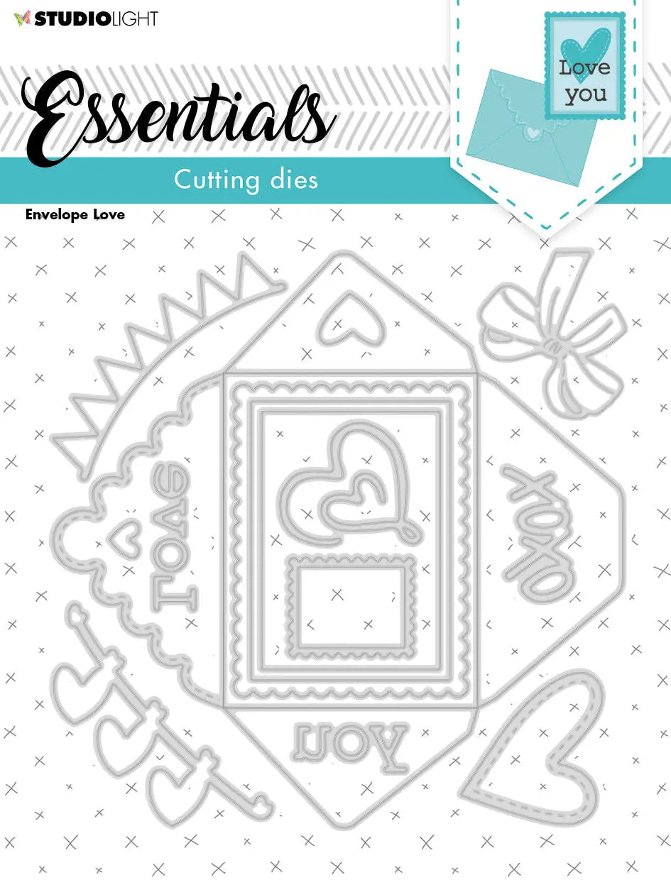 Sl Cutting Die Envelope Love Essentials 140X140x1mm 14 Pc Nr.239 1