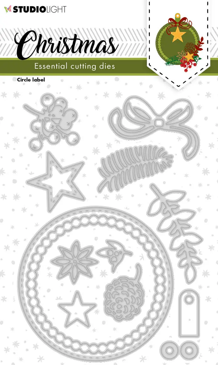 Sl Cutting Dies Christmas Circle Label Essentials 100X146x1mm 13 Pc Nr.244 1