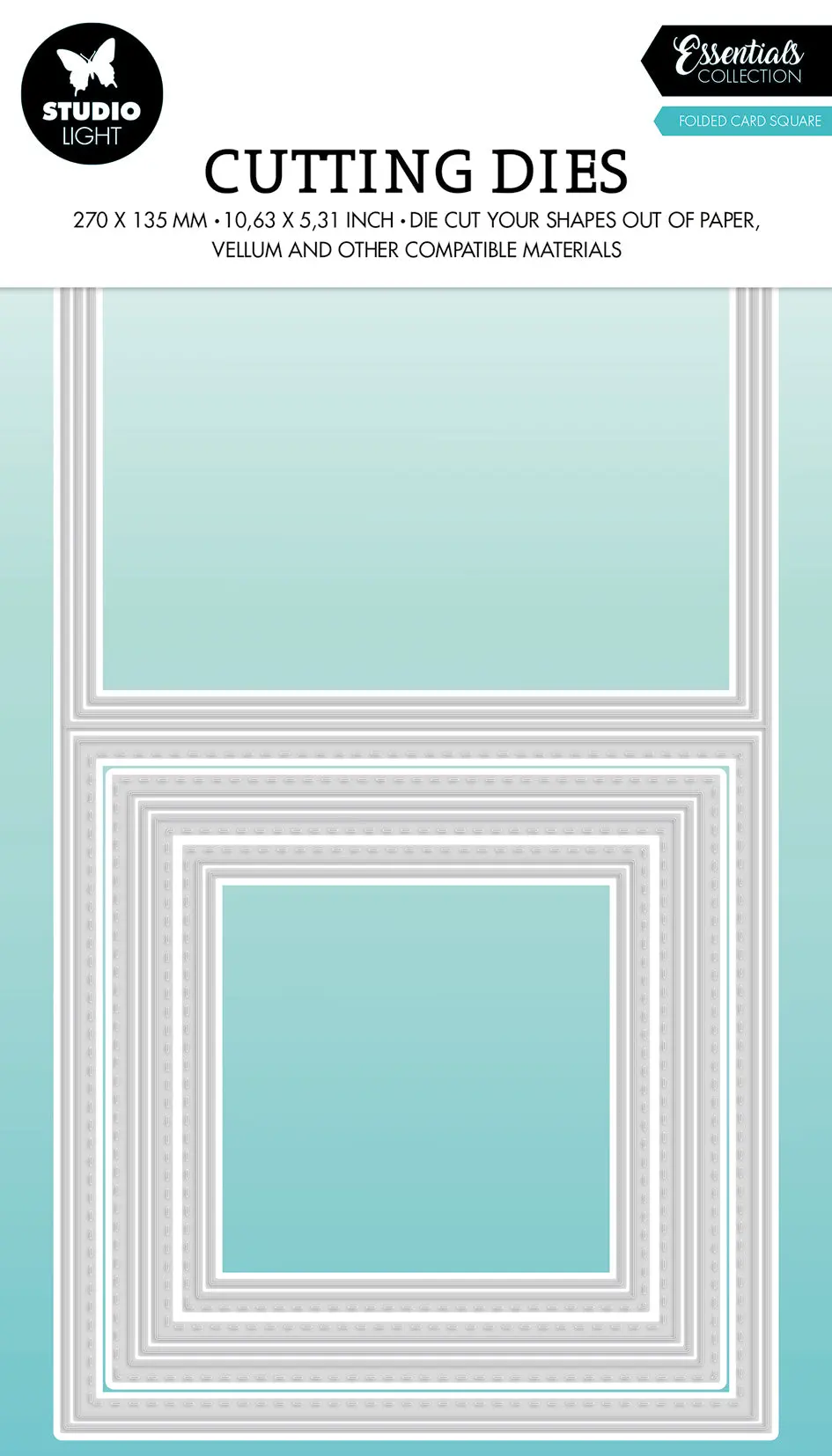 Sl Cutting Dies Folded Card Square Essentials 270X135x1mm 9 Pc Nr.437 1