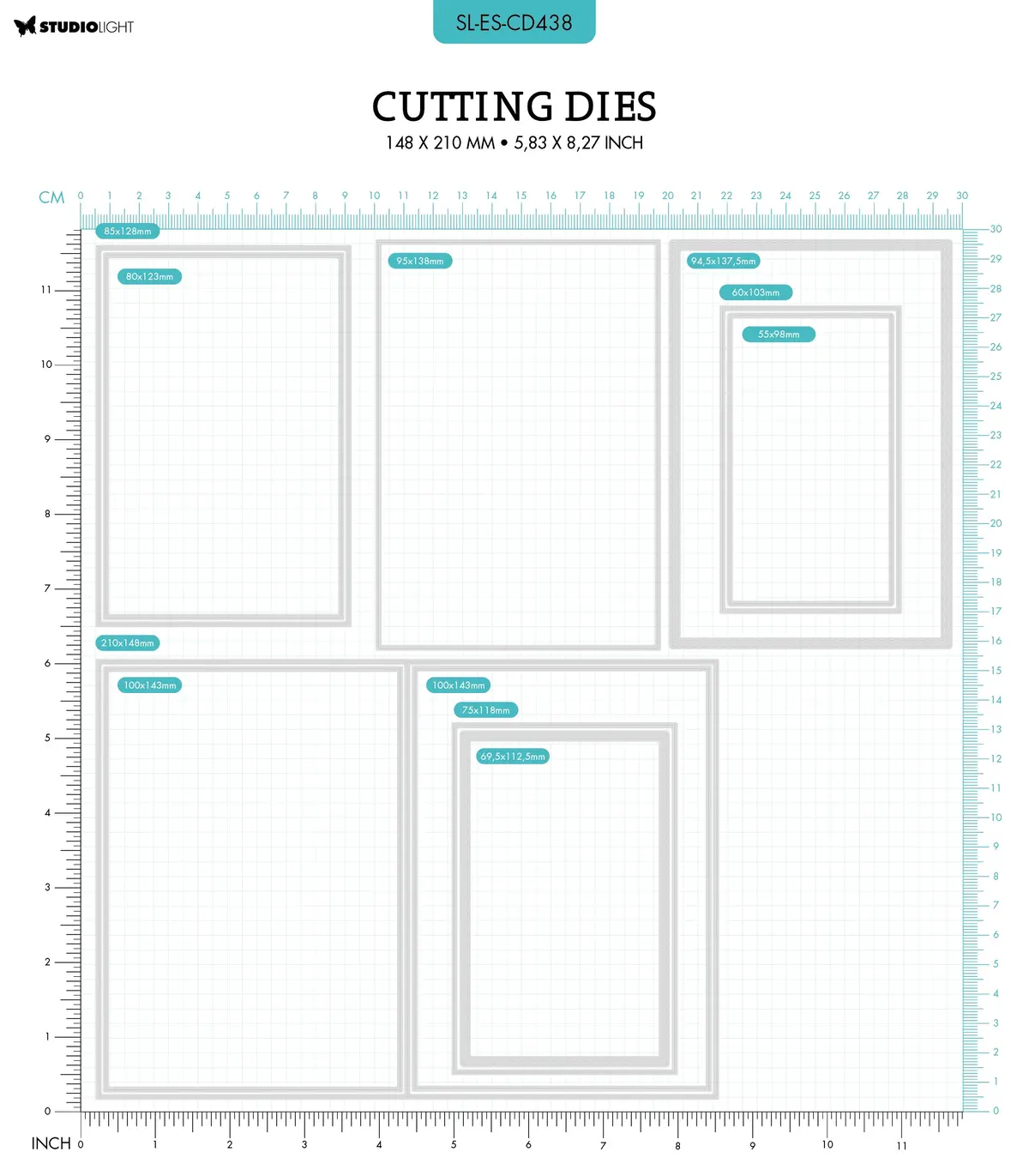 Sl Cutting Dies Folded Card Rectangle Essentials 210X148x1mm 11 Pc Nr.438 2