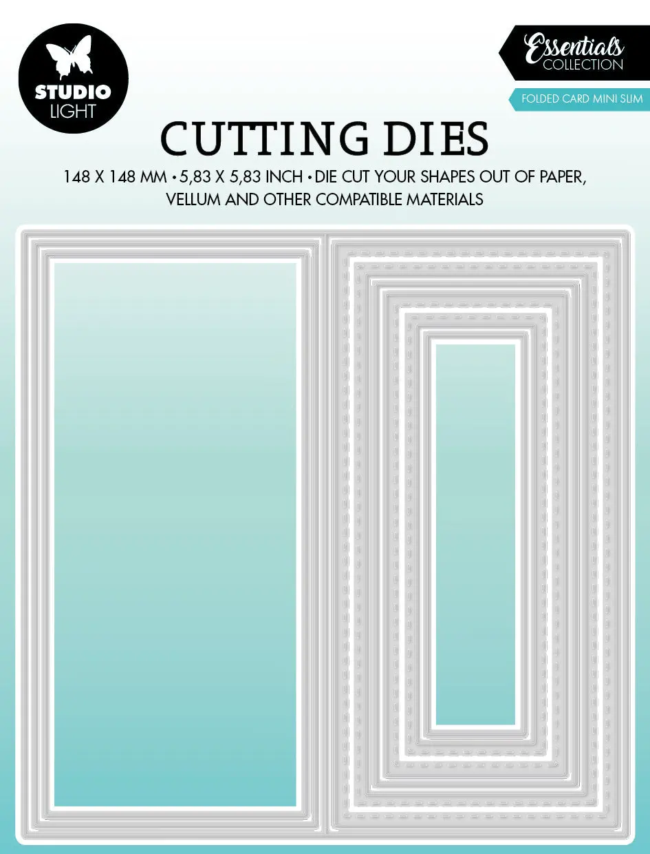 Sl Cutting Dies Folded Card Mini Slimline Essentials 148X148x1mm 9 Pc Nr.439 1