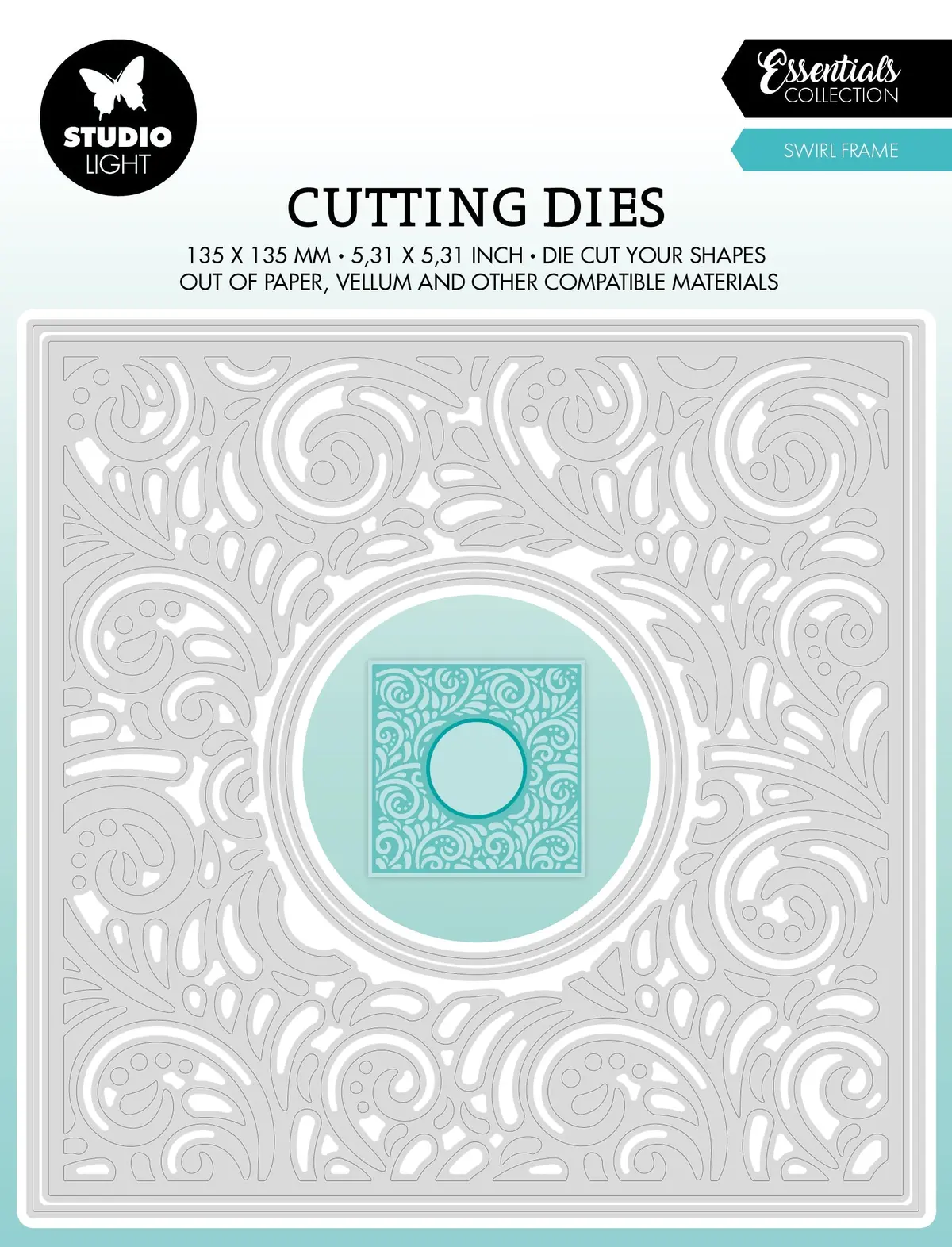 Sl Cutting Die Swirl Frame Essentials 135X135x1mm 4 Pc Nr.466 1