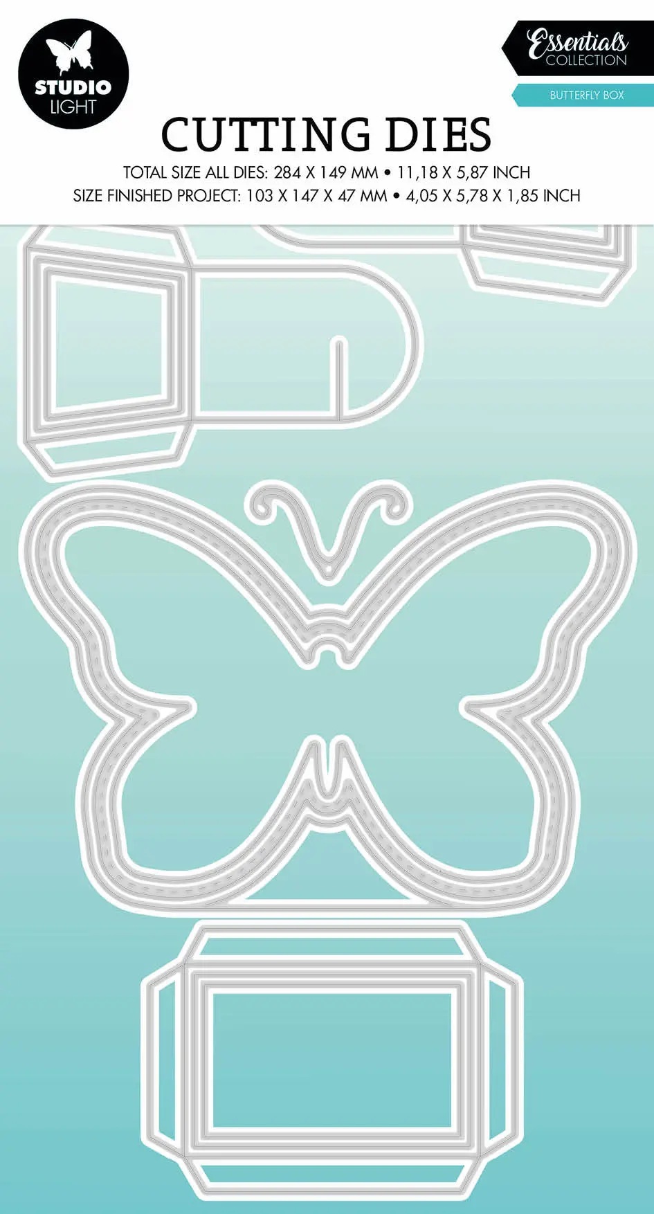 Sl Cutting Die Butterfly Box Essentials 282X147x1mm 13 Pc Nr.499 1