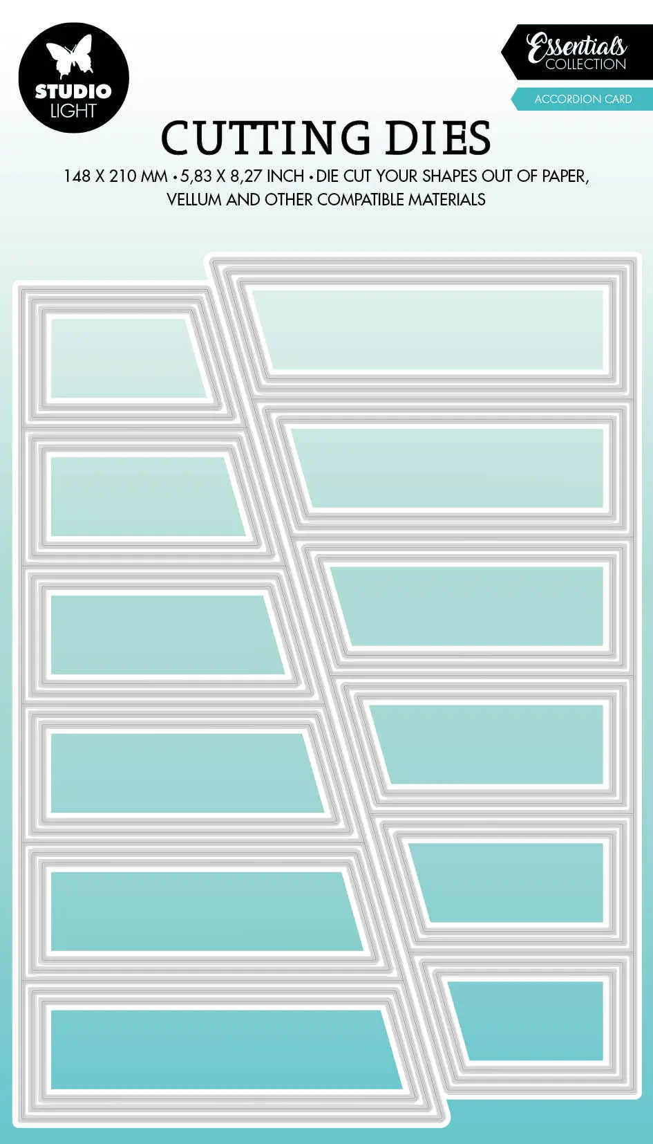 Sl Cutting Dies Accordion Card Essentials 148X210x1mm 26 Pc Nr.537 1
