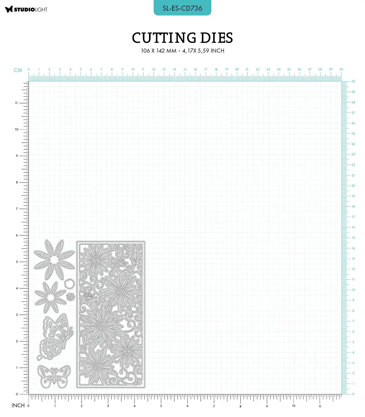 Sl Cutting Dies Daisy Frame Essentials 106X142x1mm 8 Pc Nr.736 2