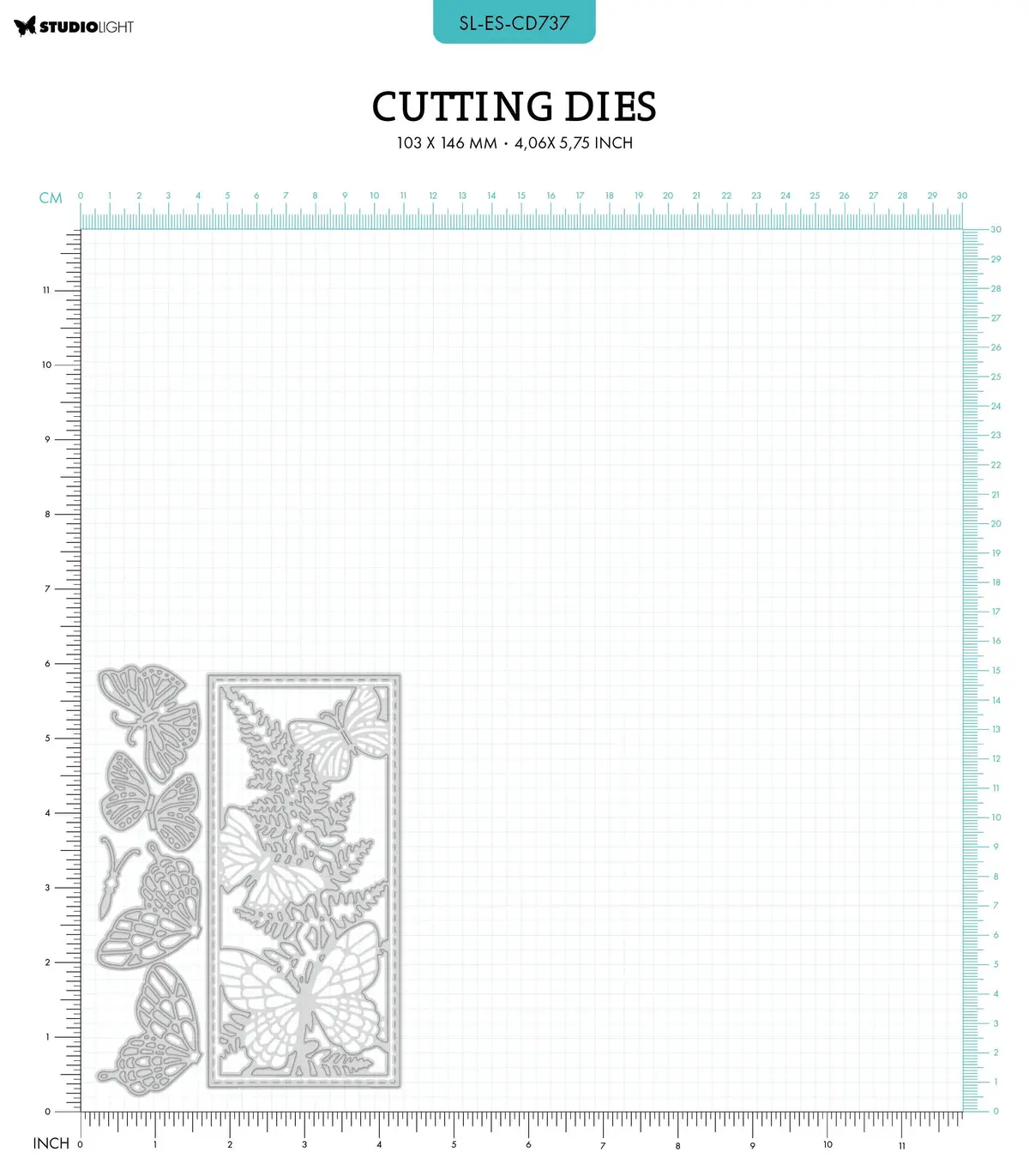 Sl Cutting Dies Butterfly Frame Essentials 103X146x1mm 6 Pc Nr.737 2