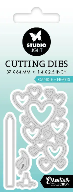 Sl Cutting Dies Candle + Hearts Essentials 37X64x1mm 4 Pc Nr.755 1