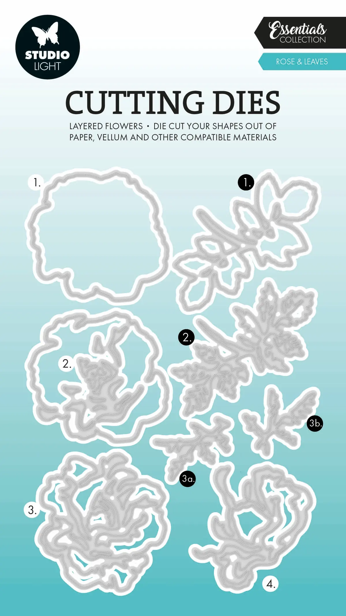 Sl Cutting Dies Layered - Rose & Leaves Essentials 8 Pc 1