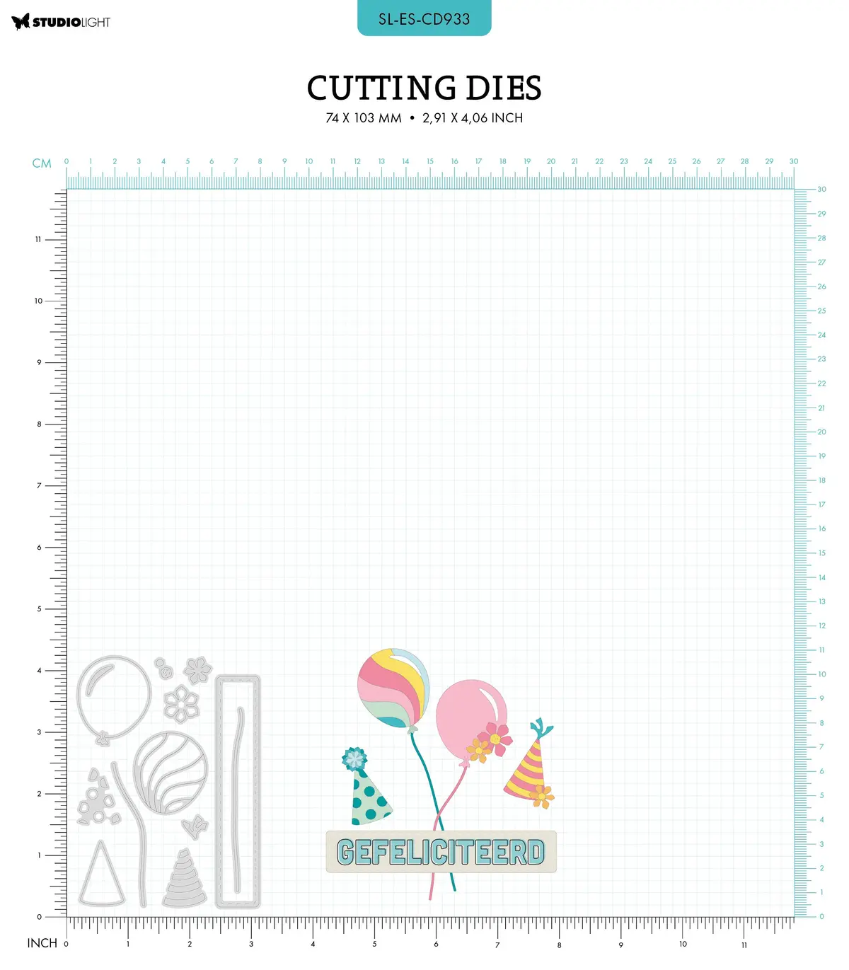 Sl Cutting Die B-Day Balloons Essentials 13 Pc 2