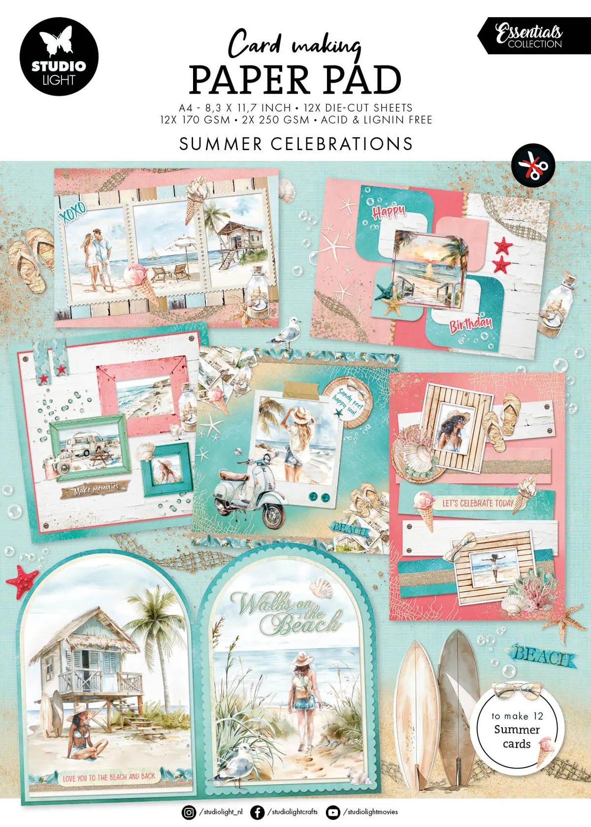 Sl Card Making Pad Summer Celebration Essentials 14 Sheets 1