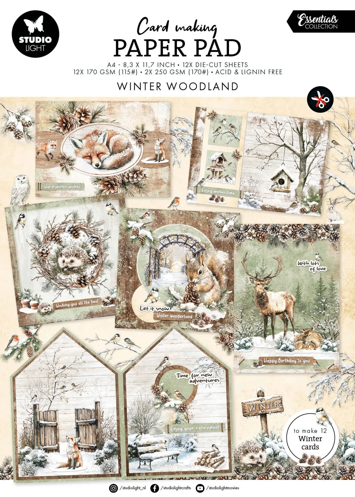 Sl Card Making Pad Winter Woodland Essentials 1