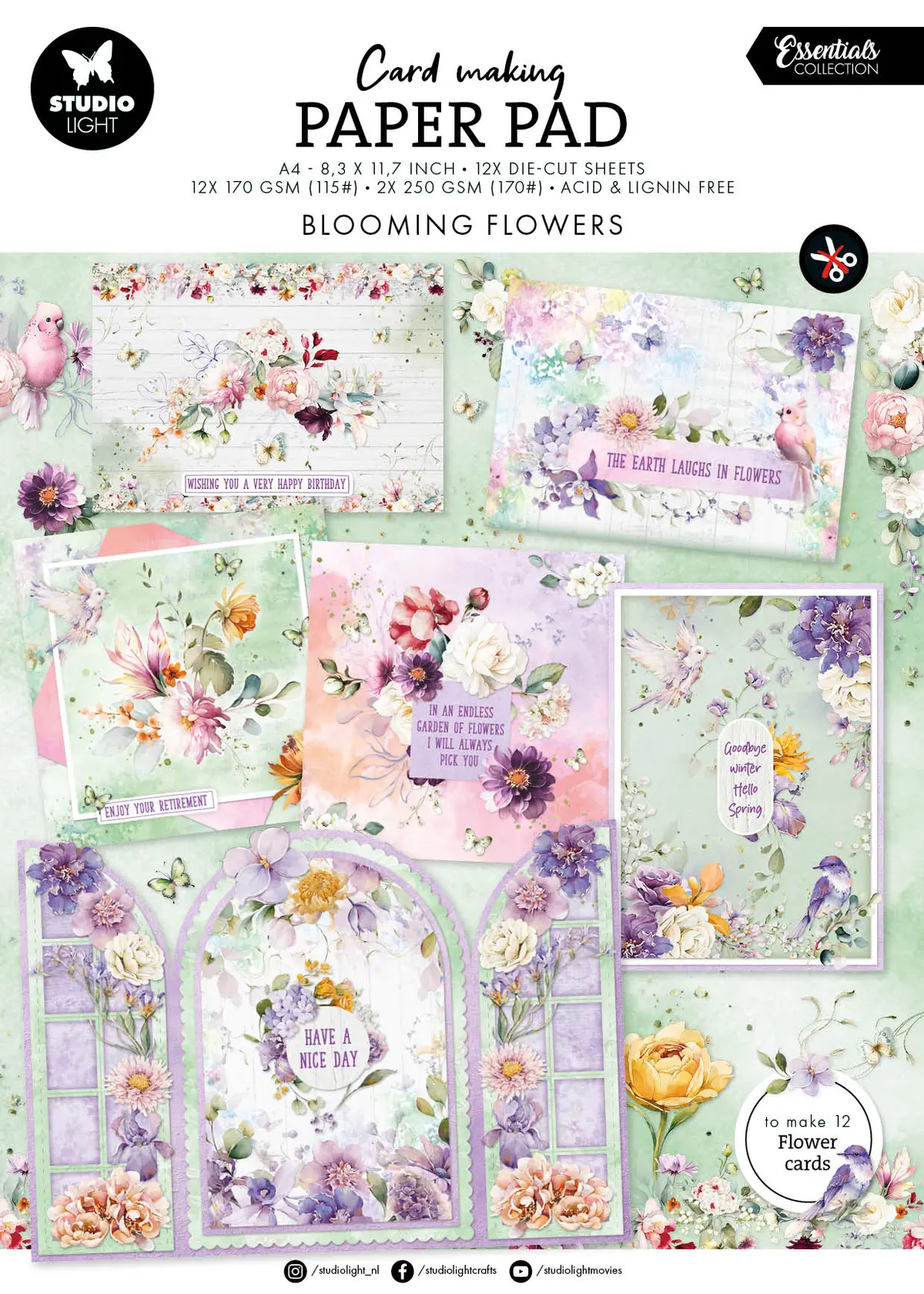 Sl Card Making Pad Flowers Essentials 14 Sheets 1