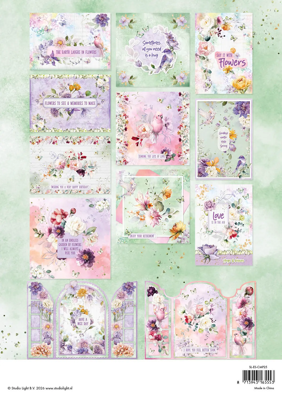 Sl Card Making Pad Flowers Essentials 14 Sheets 2