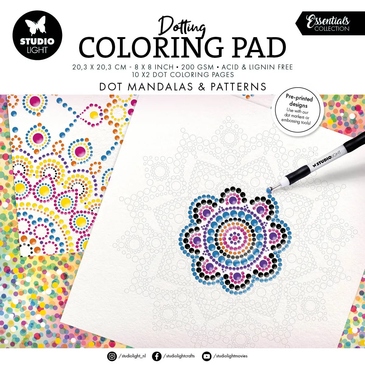 Sl Coloring Pages Dot Mandalas & Patterns Essentials 20 Sheets 1