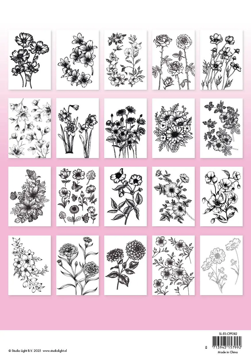Sl Coloring Pages Flowers Essentials 20 Sheets 2