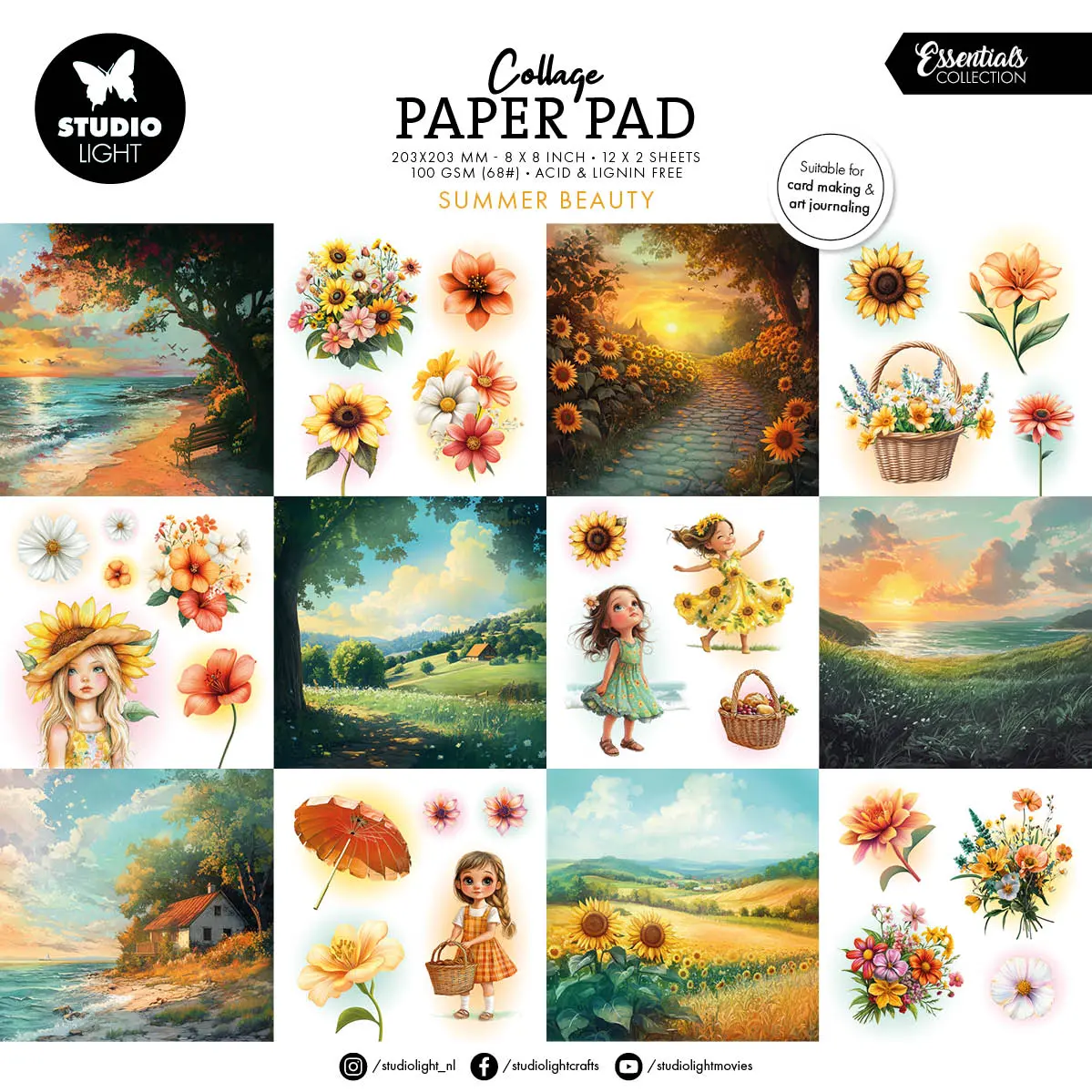 Sl Collage Paper Pad Summer Beauty Essentials 24 Sheets 1