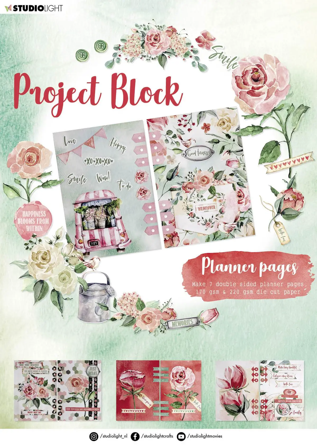 Sl Project Block Planner Pages Roses Essentials 210X297mm Nr.04 1
