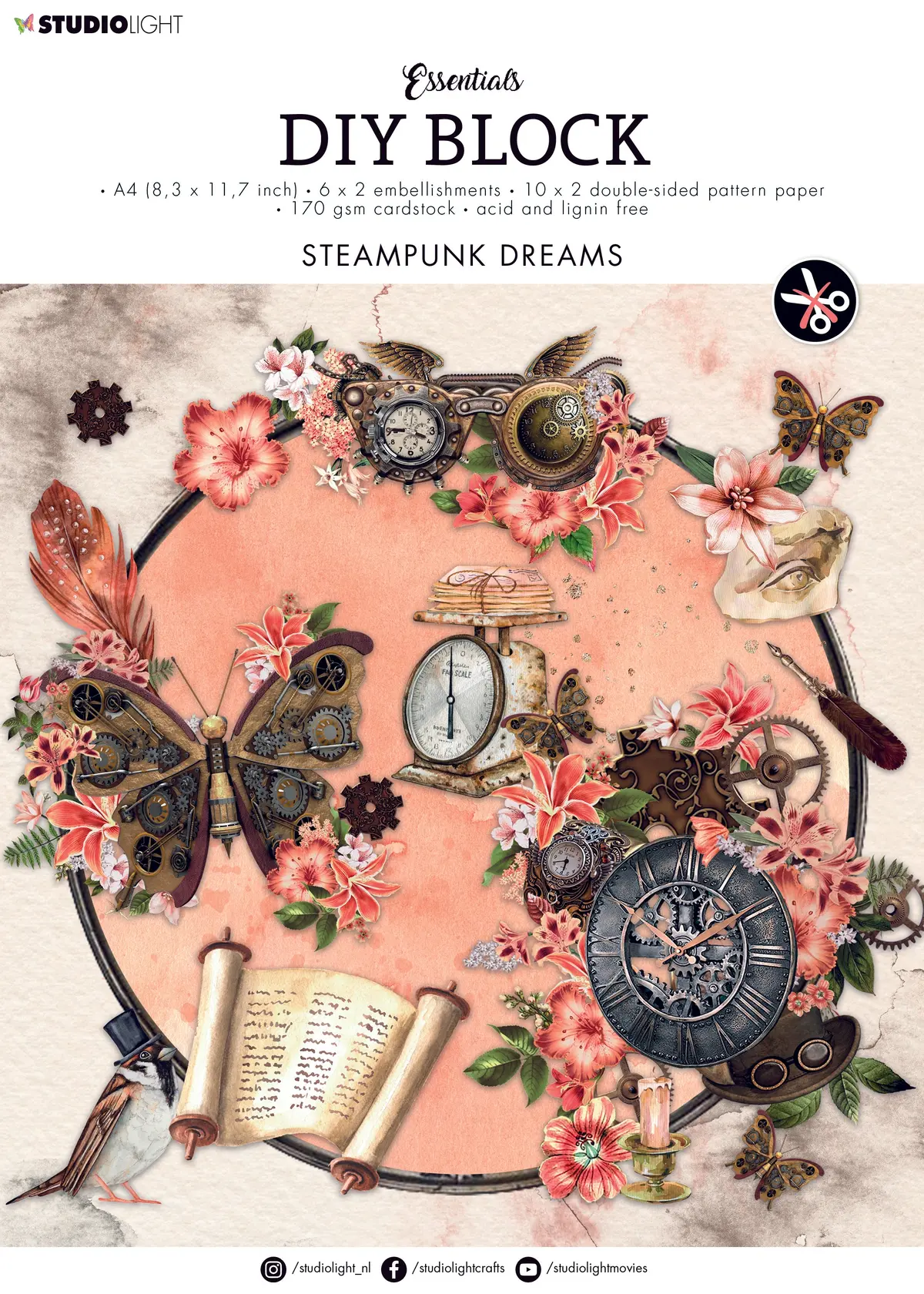 Sl Diy Block Steampunk Dreams Essentials 297X210x8mm 32 Sh Nr.37 1