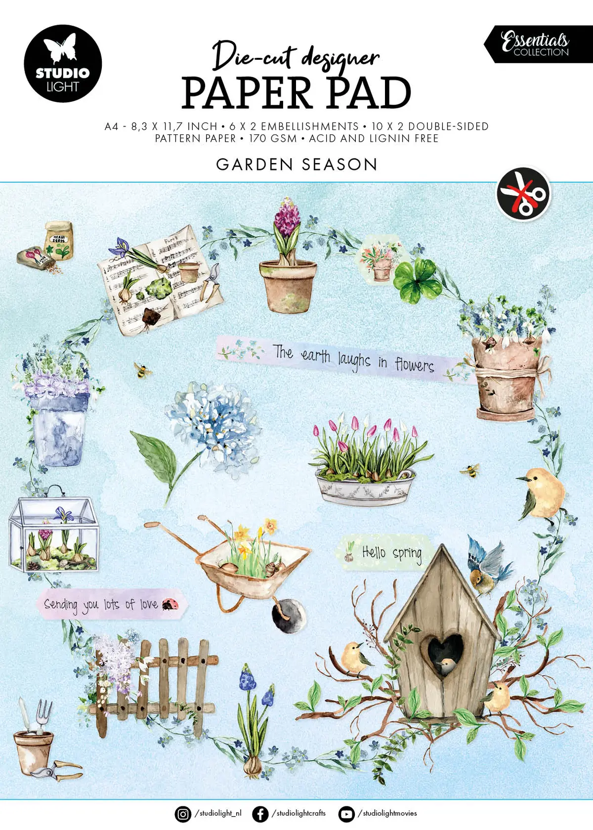 Sl Die-Cut Paper Pad Garden Season Essentials 294X210x9mm 32 Sh Nr.143 1