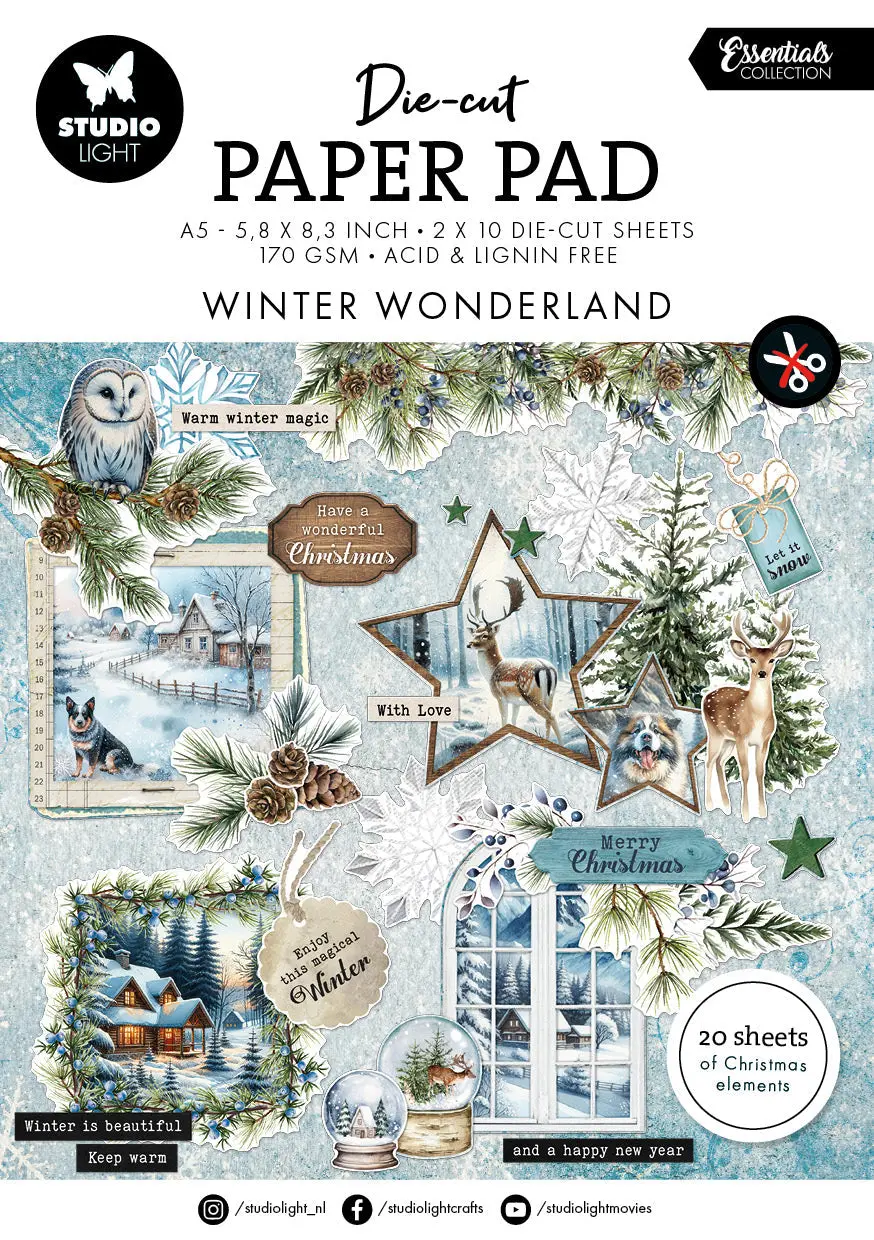 Sl Die-Cut Paper Pad Winter Wonderland Essentials 20 Sheets 1