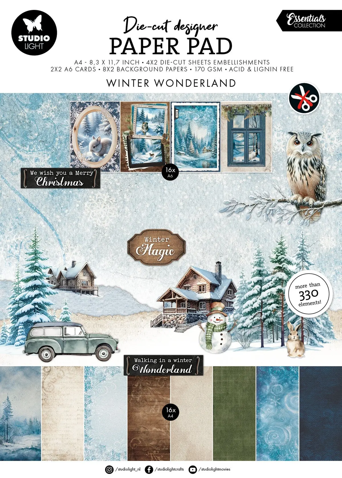Sl Die-Cut Paper Pad Winter Wonderland Essentials 28 Sheets 1