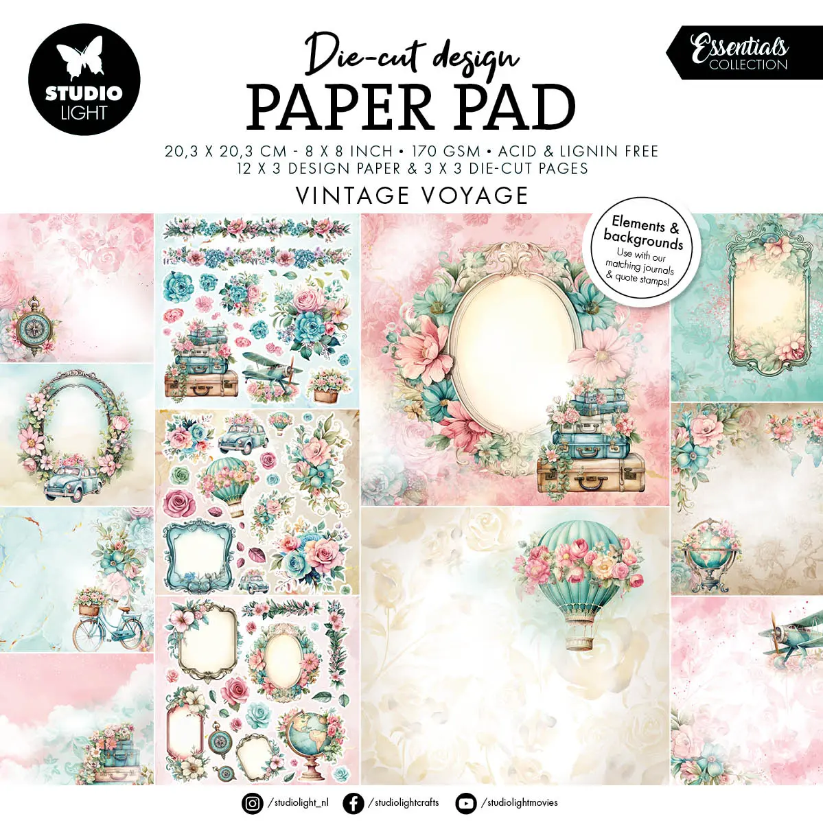 Sl Designer Paper Pad Paper & Elements - Vintage Voyage Essentials 36 Sheets 1