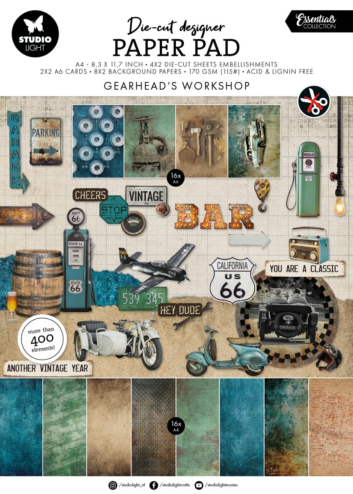 Sl Die-Cut Paper Pad Gearhead Workshop Essentials 28 Sheets 1