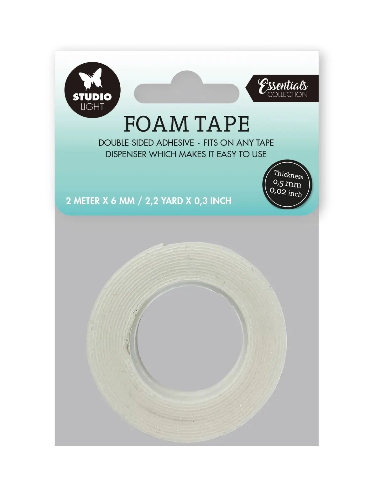 Sl Doublesided Foam Tape 0.5Mm Thick - 0.6Mm Wide Essential Tools 55X55x0.6Mm 2 Mt Nr.01 1