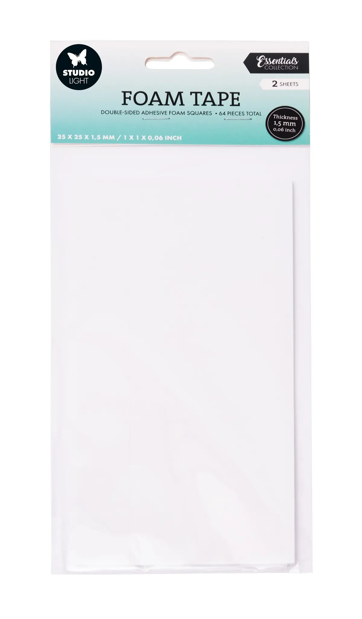 Sl Double-Sided Foam Tape Blocks 25X25mm Essentials Tools 64 Pc 1