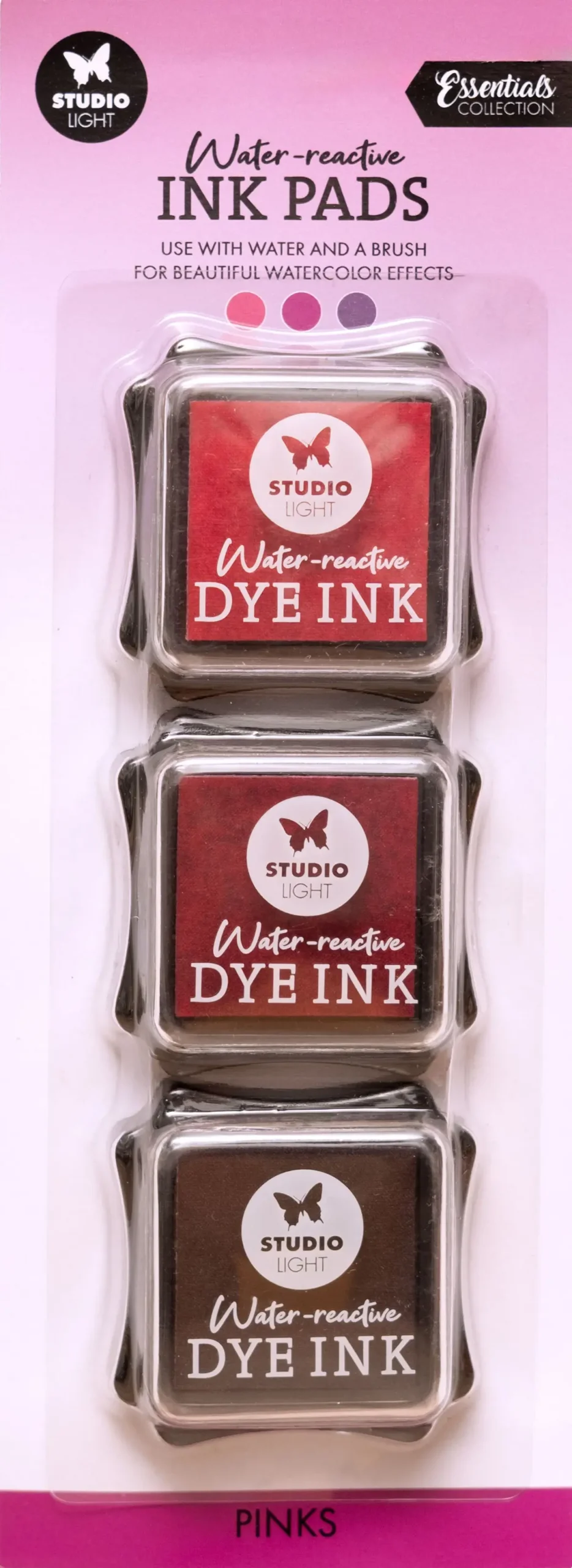 Sl Water-Reactive Ink Pads Pinks Essentials 3 Pieces 1