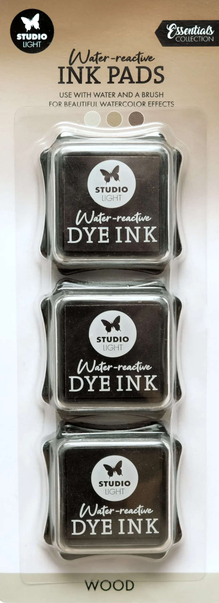 Sl Water-Reactive Ink Pads Wood Essentials 3 Pieces 1