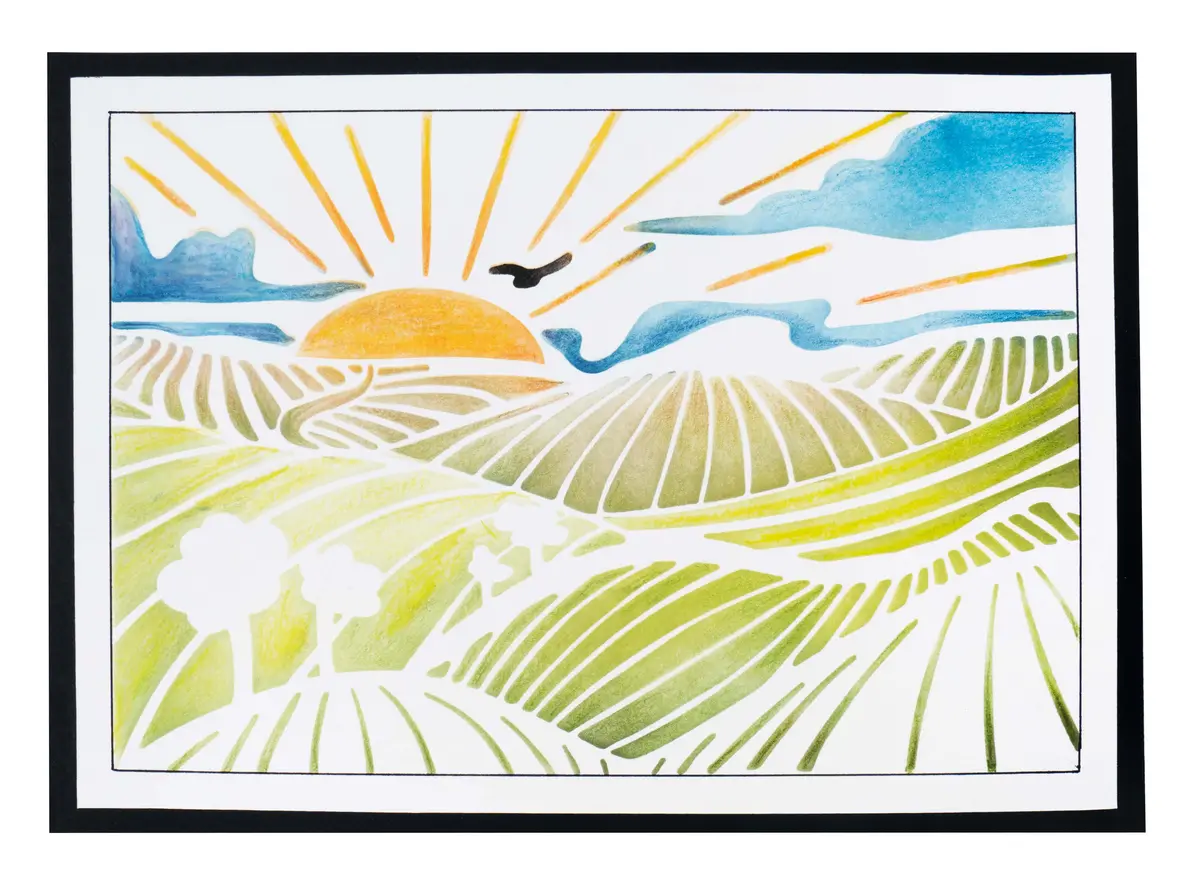 Sl Mask Sunset Landscape Essentials 150X210x1mm 1 Pc Nr.106 2
