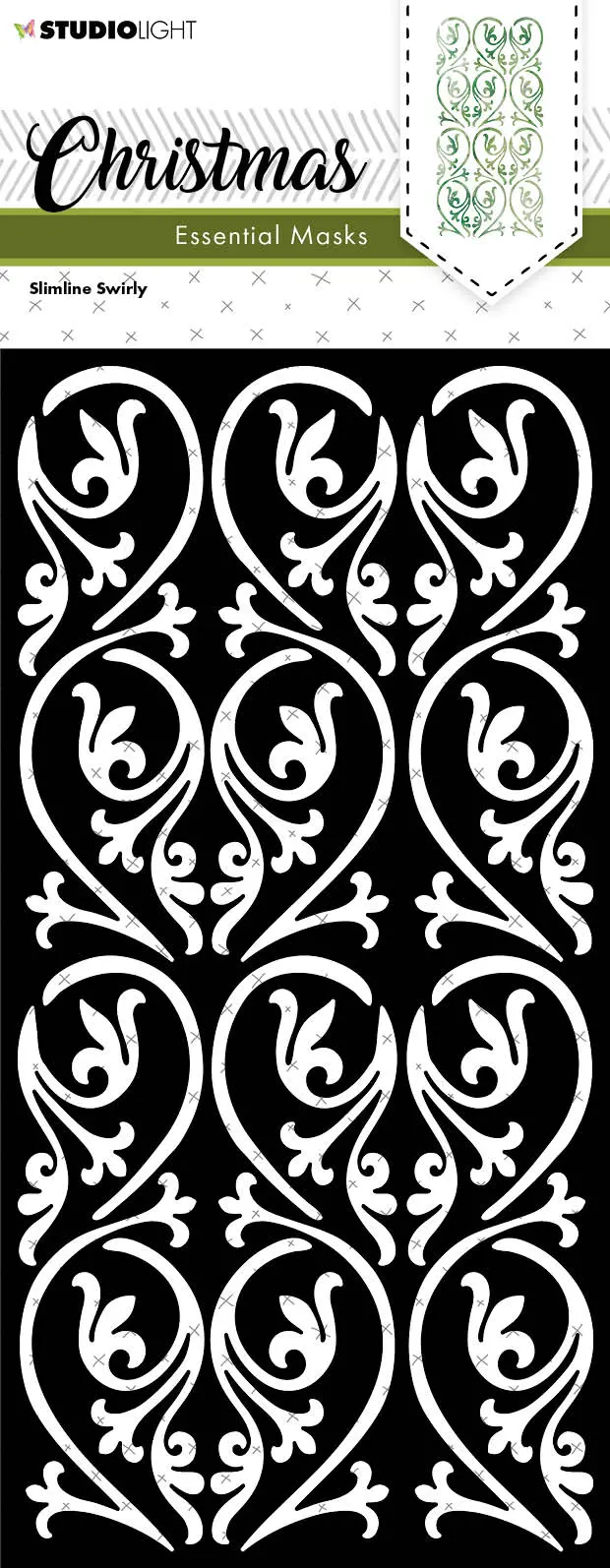 Sl Mask Christmas Slimline Swirly Essentials 105X210x1mm 1 Pc Nr.113 1