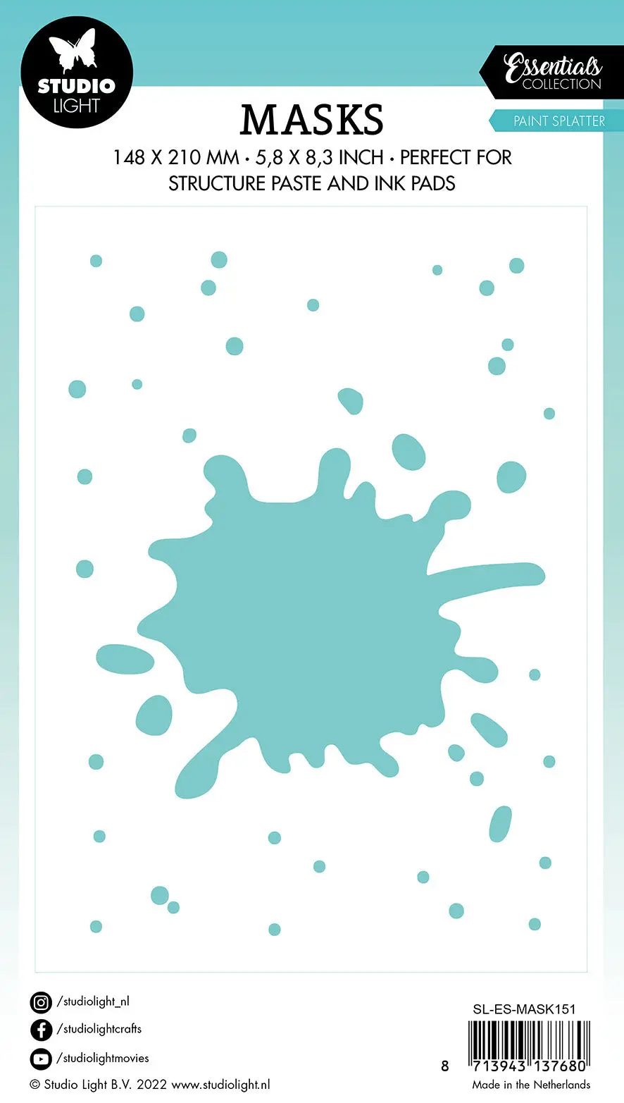 Sl Mask Paint Splatter Essentials 150X210x1mm 1 Pc Nr.151 2