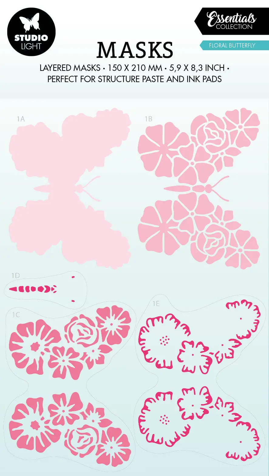 Sl Mask Floral Butterfly Essentials 150X210x1mm 1 Pc Nr.170 1