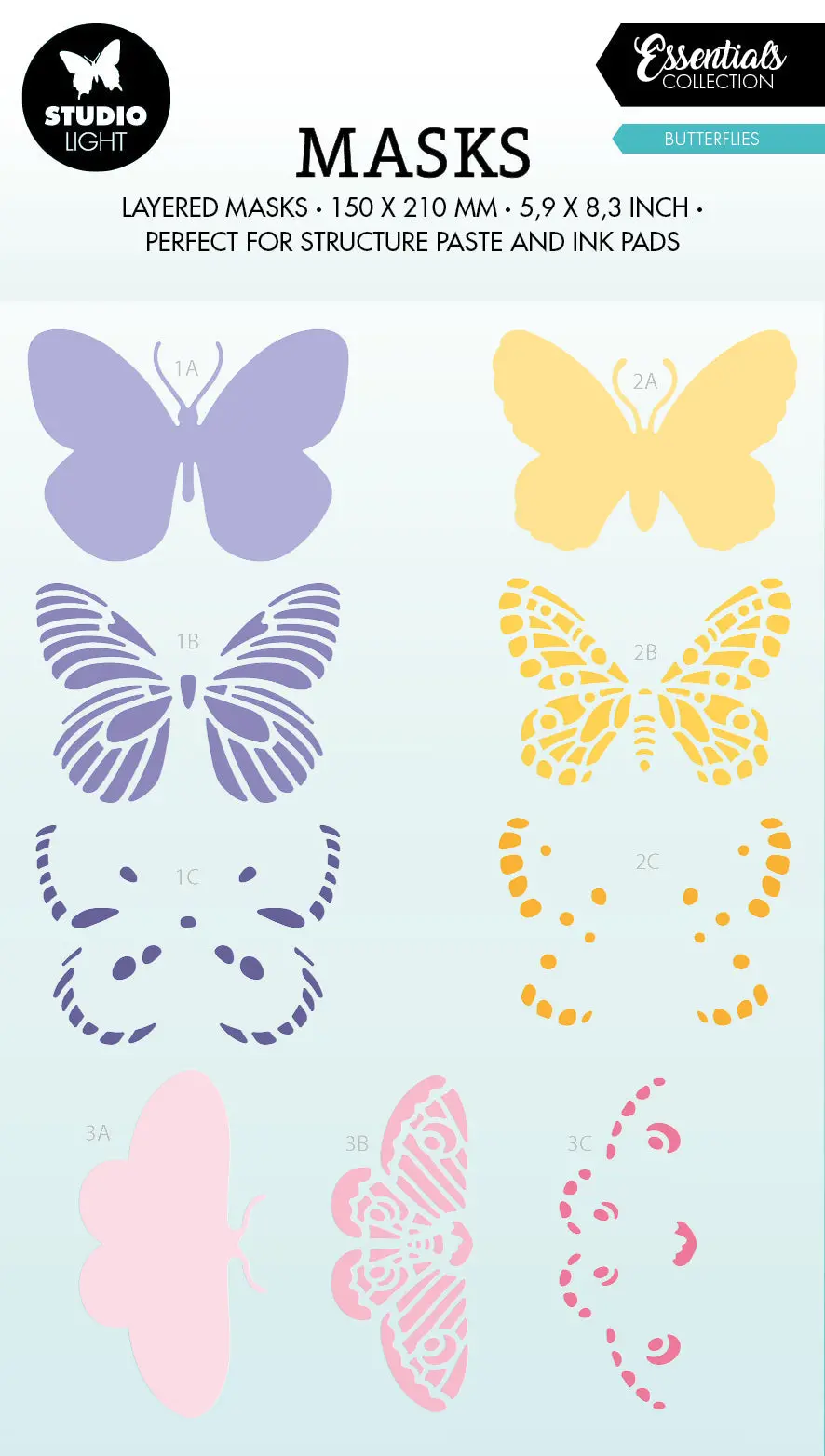 Sl Mask Fly Butterfly Essentials 150X210x1mm 1 Pc Nr.171 1