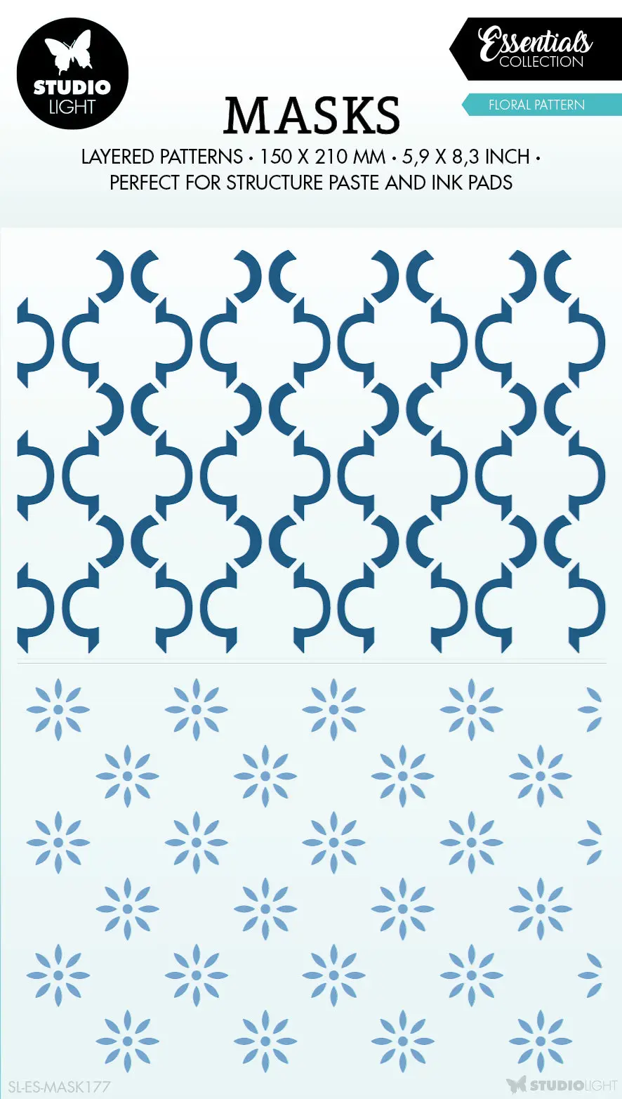 Sl Mask Floral Pattern Essentials 150X210x1mm 1 Pc Nr.177 1
