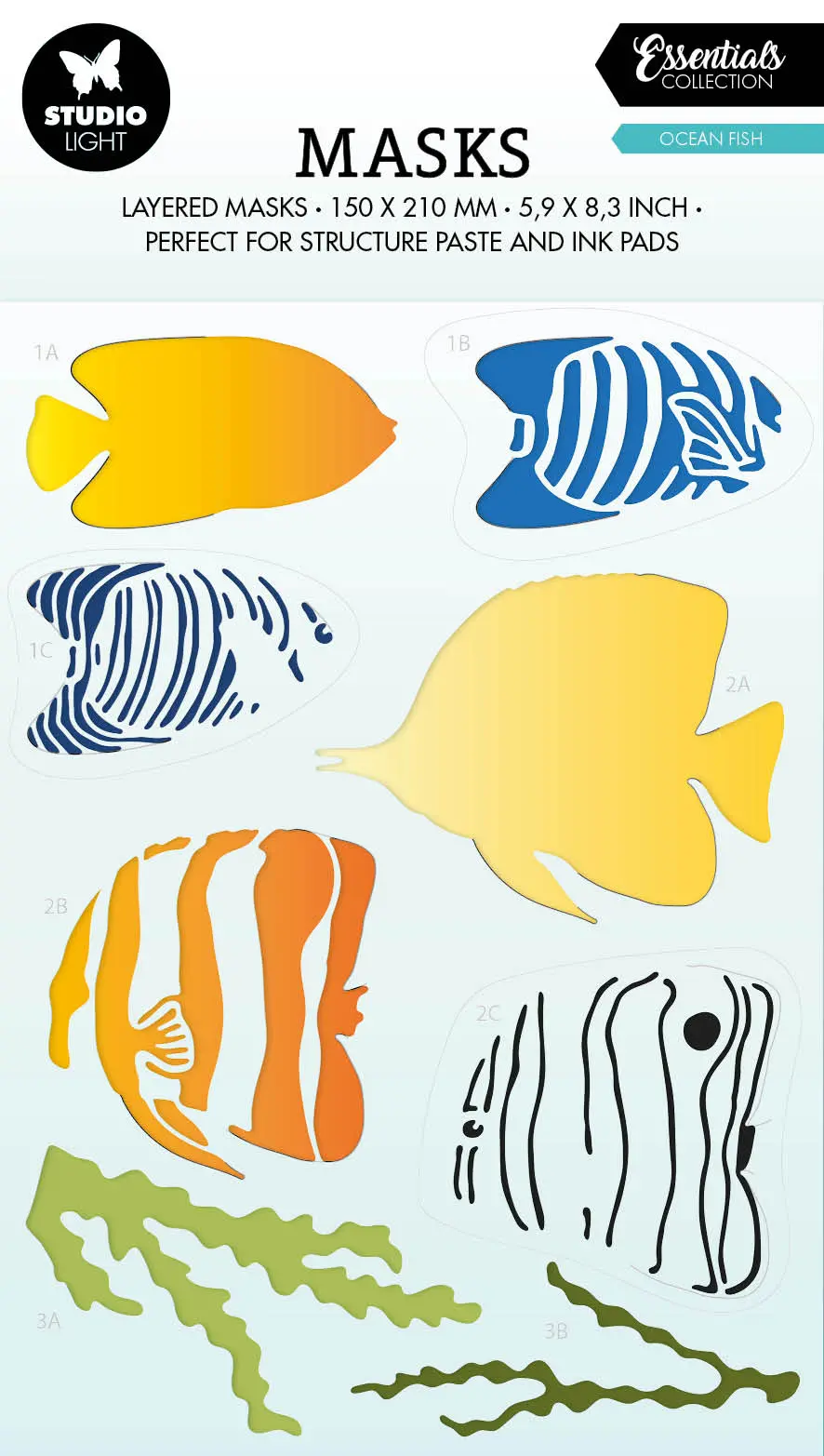 Sl Mask Ocean Fish Essentials 150X210x1mm 1 Pc Nr.198 1