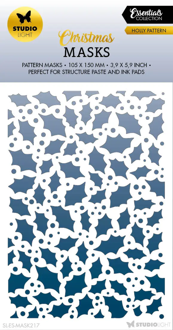 Sl Mask Holly Pattern Essentials 105X150x1mm 1 Pc Nr.217 1