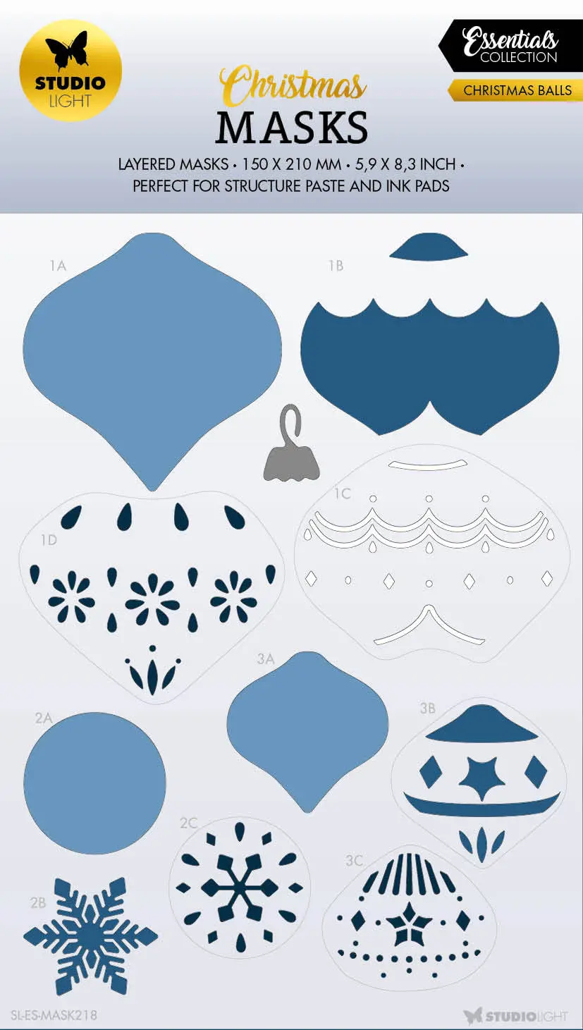 Sl Mask Christmas Balls Essentials 150X210x1mm 1 Pc Nr.218 1