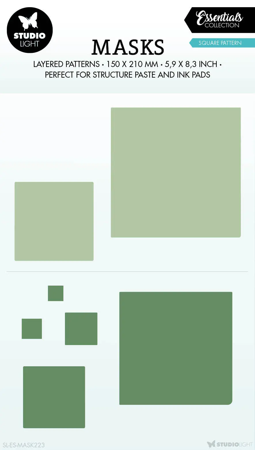 Sl Mask Square Pattern Essentials 150X210x1mm 1 Pc Nr.223 1