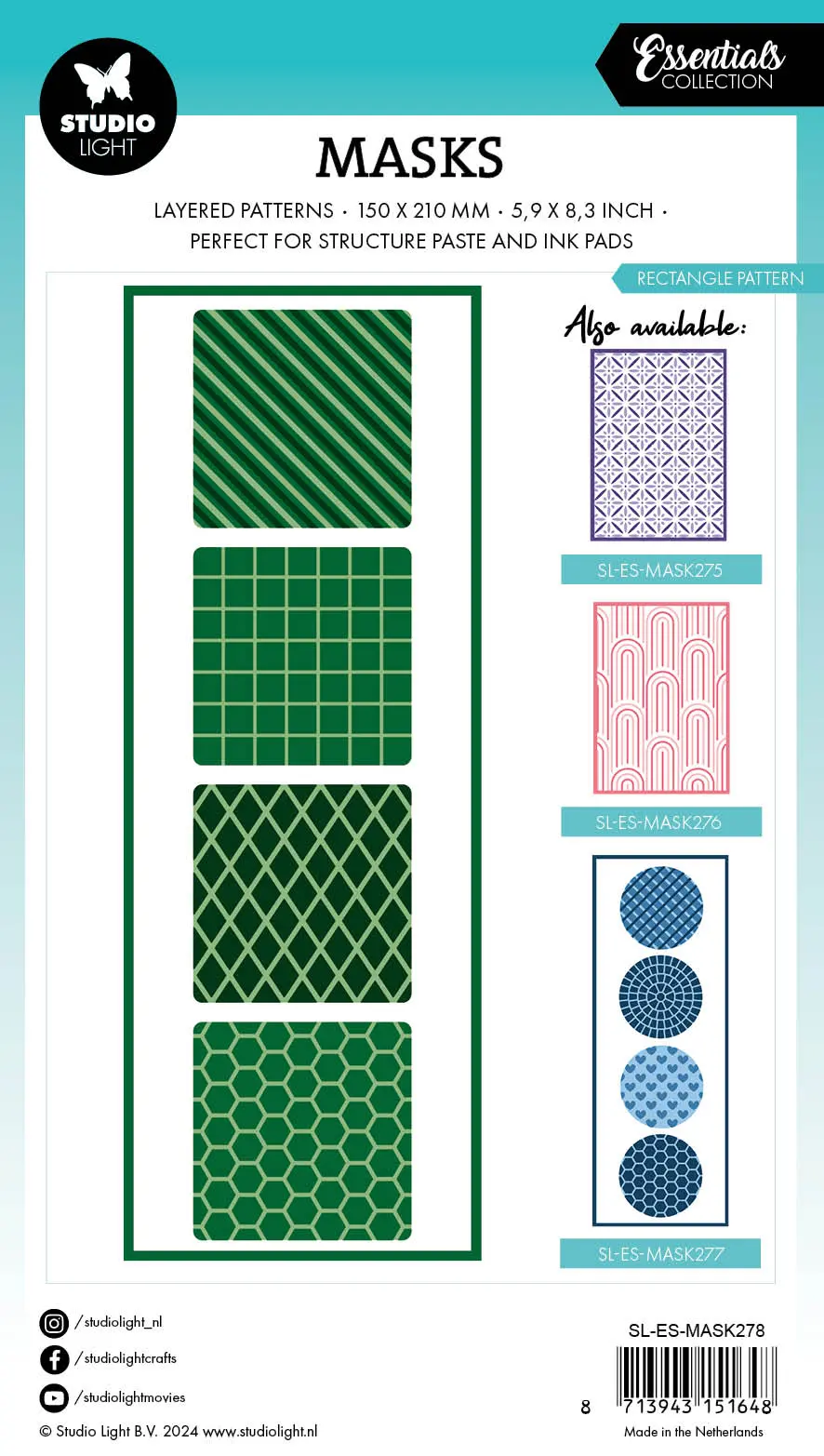 Sl Mask Rectangle Pattern Essentials 1 Pc 2