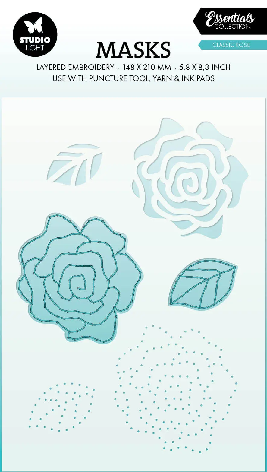 Sl Mask Embroidery - Classic Rose Essentials 1 Pc 1