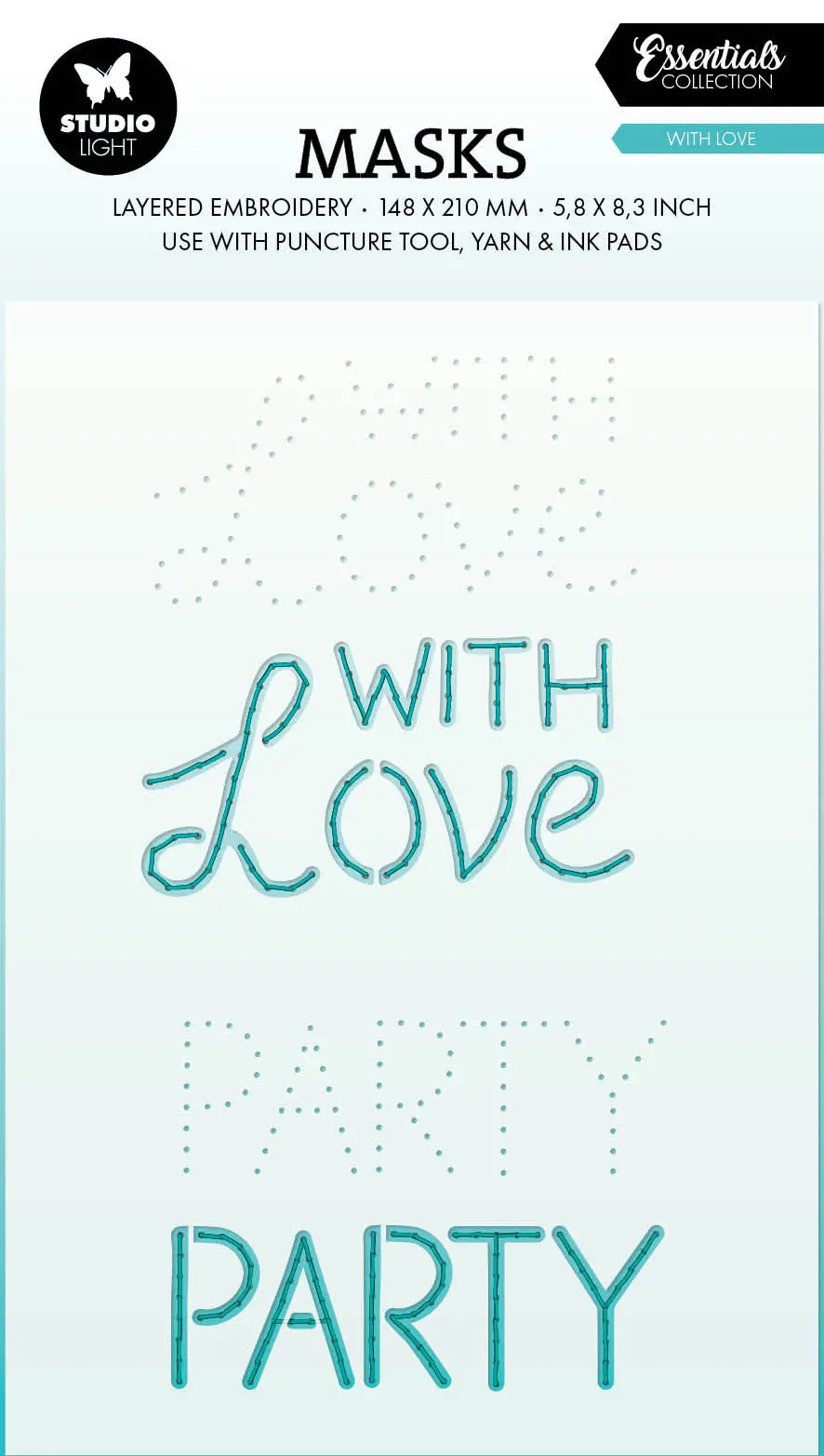 Sl Mask Embroidery - With Love Essentials 1 Pc 1