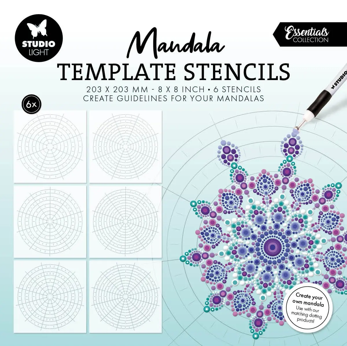 Sl Mask Mandala Template Stencils X6 Essentials 6 Pieces 1
