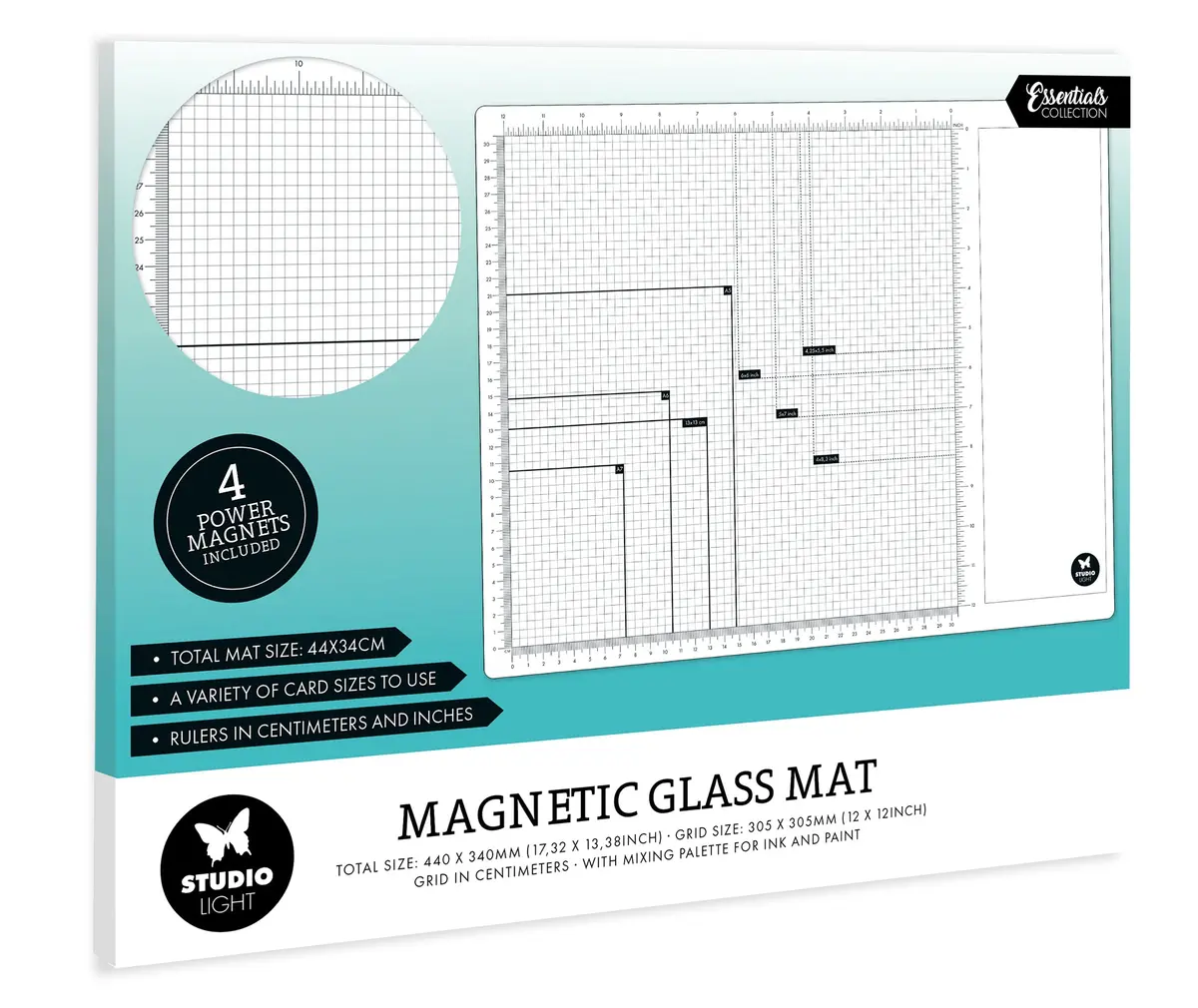 Sl Magnetic Glass Mat 4 Magnets Included Essentials 450X350x10mm 1 Pc Nr.01 1
